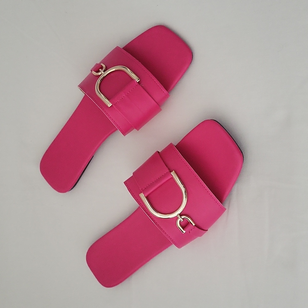 Women's Slides/ Flats with Metal Buckle
